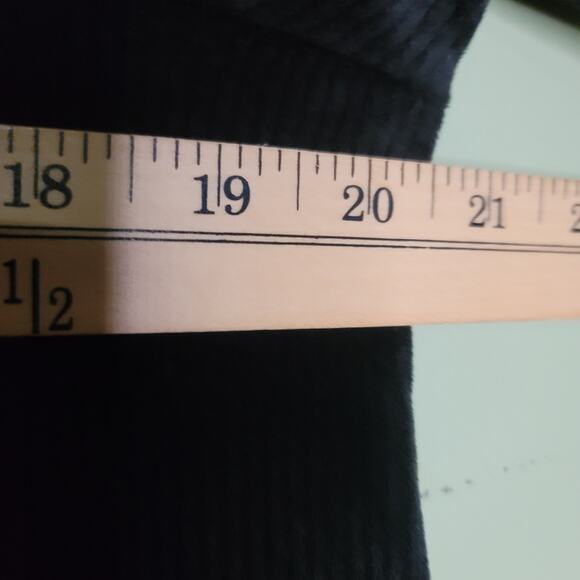 Modcloth Ribbed‎ Velour Dress Size 1X Black Short Sleeve High Neck Fitted Sheath - Picture 7 of 8